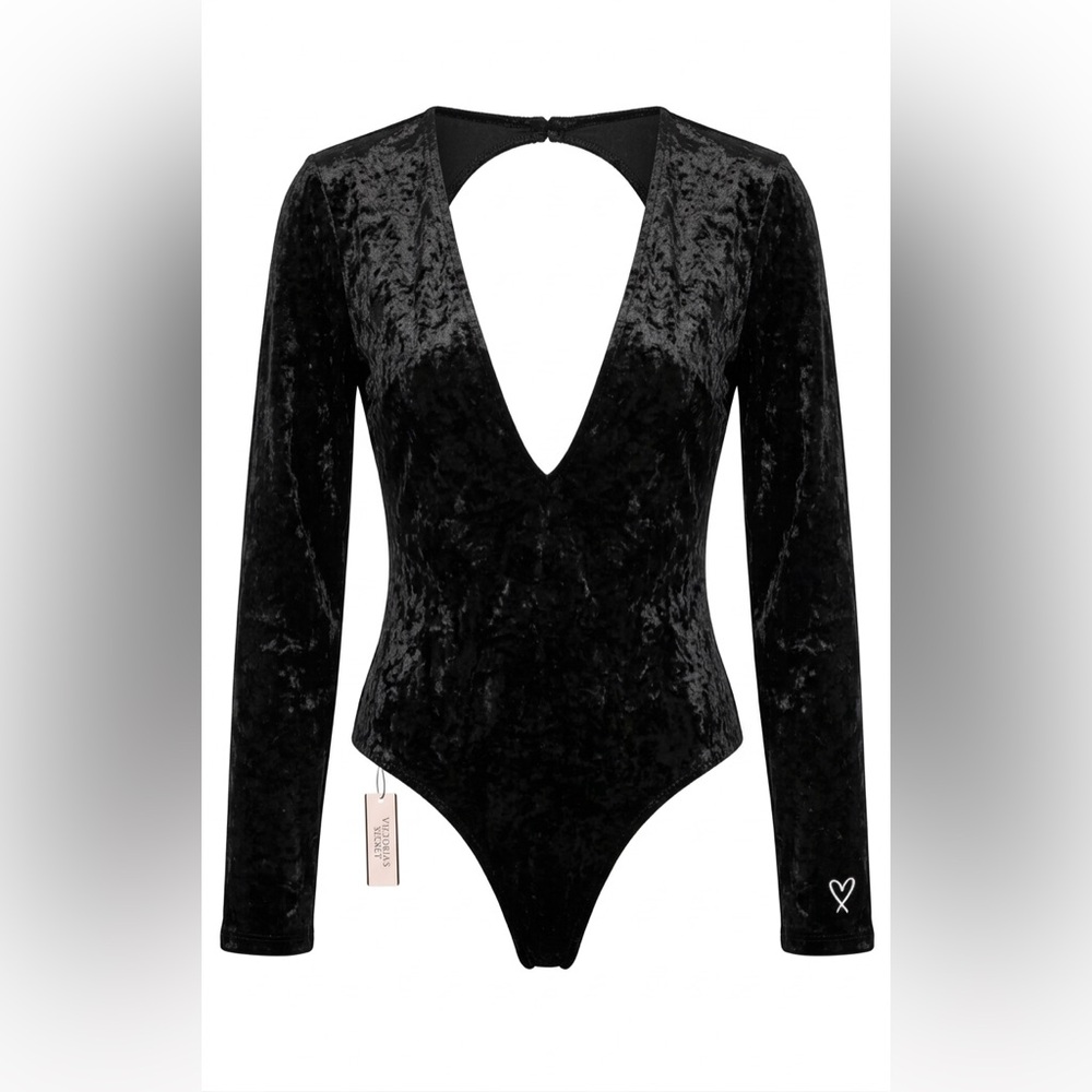 VICTORIAS SECRET Velvet Bodysuit M/L NWT